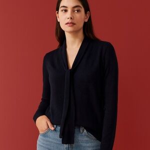 Max Studio Ladies Business Casual Sweater with bow tie, size medium